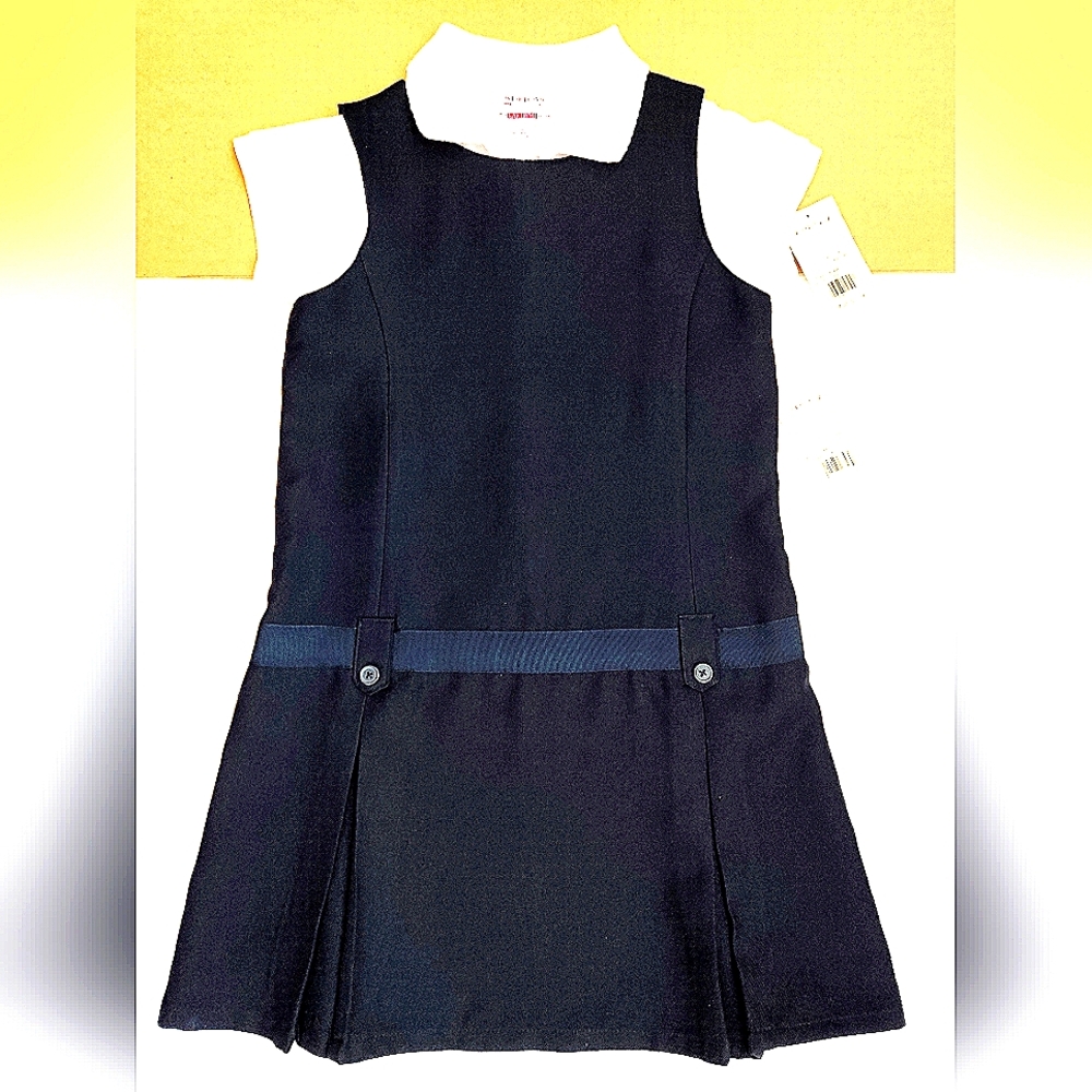 ARROW Schoolwear Uniform dress, Girls' Plus Drop Waist Jumper with White Top New
